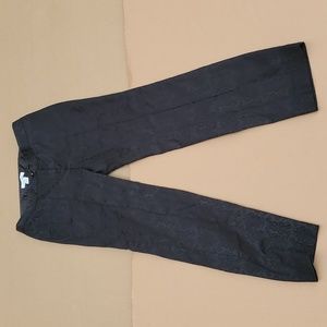 White House Black Market Black Embroidered Dress pants, size 8